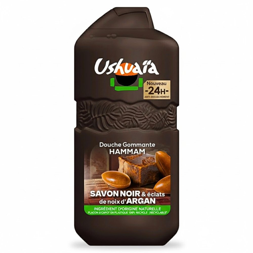 USHUAIA – Douche Gommante Hammam Savon Noir – 280ml