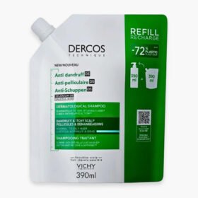 VICHY – Dercos DS Shampoing Traitant Anti-Pelliculaire Cheveux Normaux à Gras Eco-Recharge – 390ml