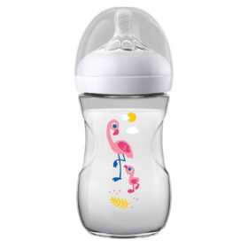 AVENT – Biberon Natural 1mois+ Débit Lent – Flamant Rose – 260ml Scf070/21 – 1u