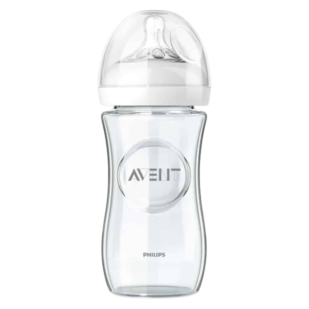 AVENT – Biberon Natural En Verre 1mois+ Débit Lent – 240ml Scf053/17 – 1u