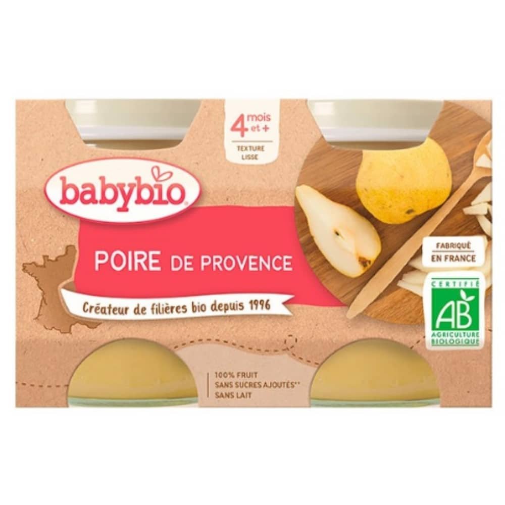 BABYBIO – Pots De Poire 4mois+ Bio – 2x – 130g