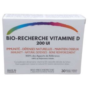 BIO-RECHERCHE – Vitamine D 200 Ui Immunité, Défenses Naturelles Et Maintien Osseux – 30 Gélules