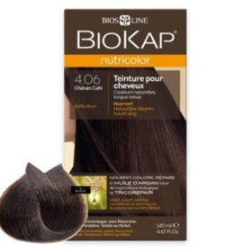 BIOKAP – Nutricolor Coloration Naturelle Cheveux – 140ml – 4.06 – Châtain Café