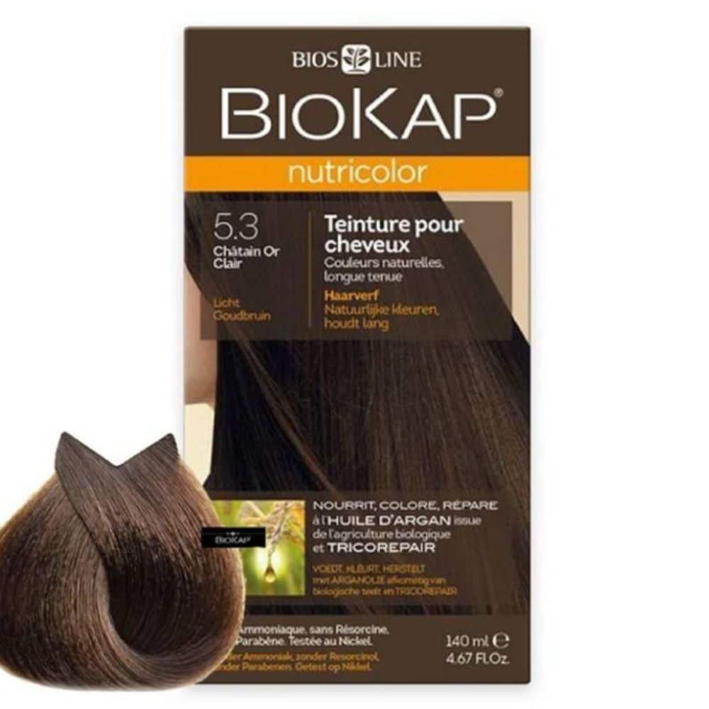 BIOKAP – Nutricolor Coloration Naturelle Cheveux – 140ml – 5.3 – Châtain Or Clair
