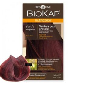 BIOKAP – Nutricolor Coloration Naturelle Cheveux – 140ml – 6.66 – Rouge Rubis
