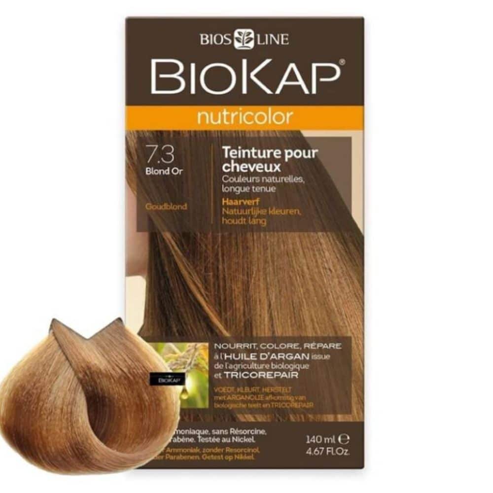 BIOKAP – Nutricolor Coloration Naturelle Cheveux – 140ml – 7.3 – Blond Or