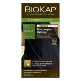 BIOKAP – Nutricolor Delicato Rapid Coloration Naturelle Expresse Cheveux Délicats – 140ml – 1.00 – Noir Naturel