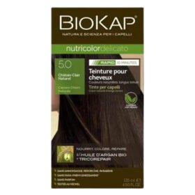 BIOKAP – Nutricolor Delicato Rapid Coloration Naturelle Expresse Cheveux Délicats – 140ml – 5.00 – Châtain Clair Naturel