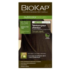 BIOKAP – Nutricolor Delicato Rapid Coloration Naturelle Expresse Cheveux Délicats – 140ml – 5.34 – Châtain Miel Clair