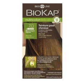 BIOKAP – Nutricolor Delicato Rapid Coloration Naturelle Expresse Cheveux Délicats – 140ml – 7.00 – Blond Moyen Naturel