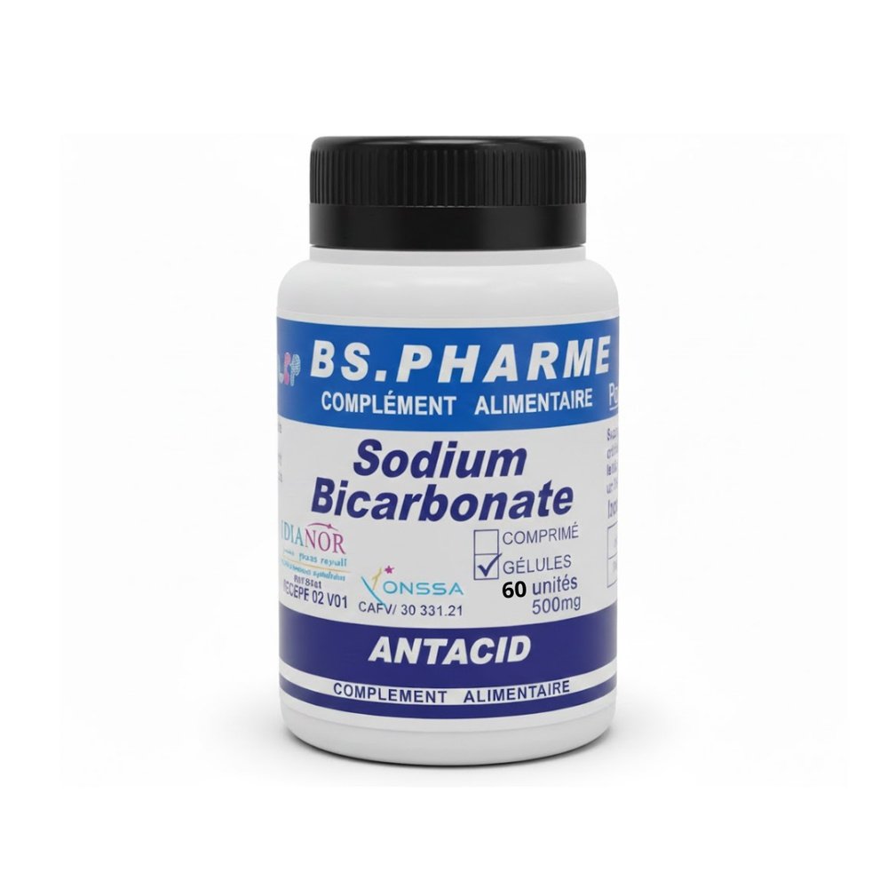 BS PHARME – Bicarbonate De Sodium 500Mg 60 Gelules