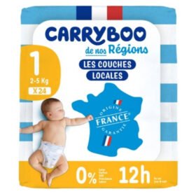 CARRYBOO – Couches Bébés T1 2-5kg 12h – 24u