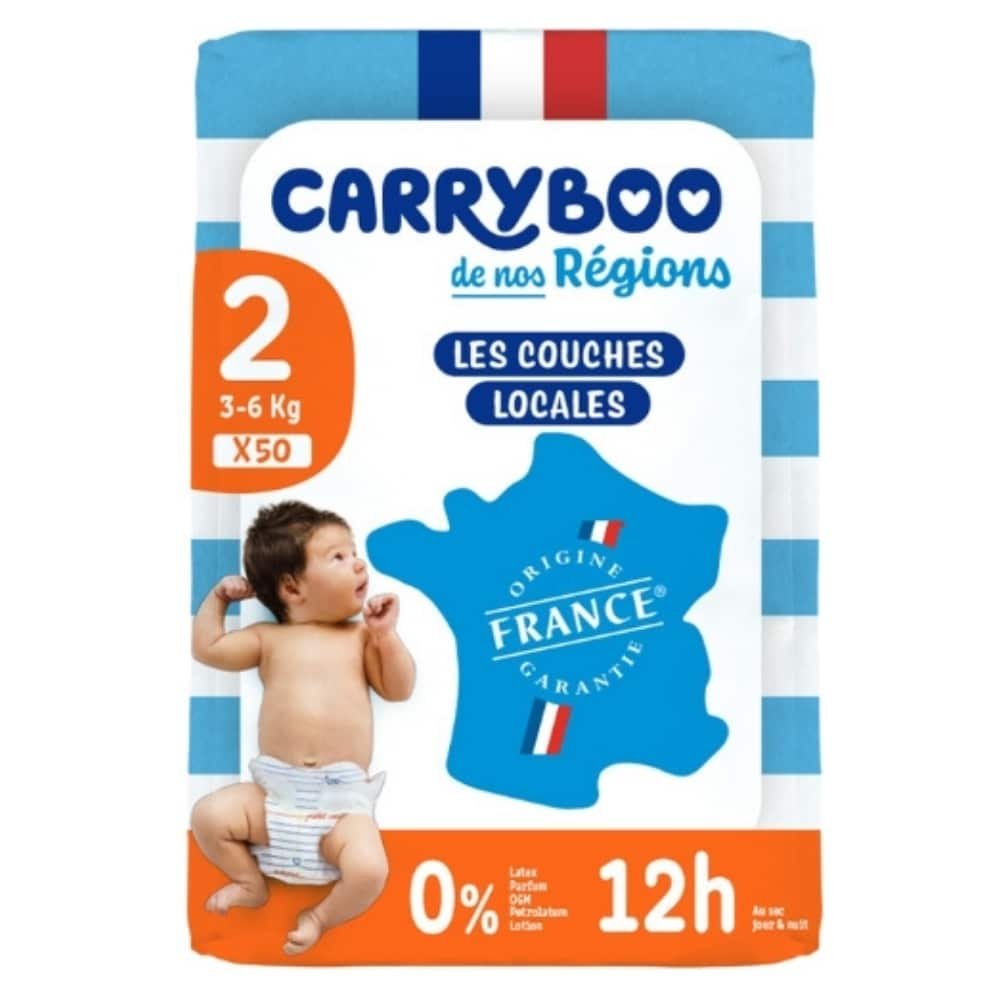 CARRYBOO – Couches Bébés T2 3-6kg 12h – 50u