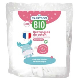 CARRYBOO – Rectangles De Coto Ultra-doux Bio – 180u