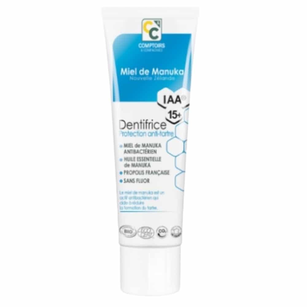 COMPTOIRS & COMPAGNIES – Miel De Manuka Dentifrice Protection Anti-tartre Iaa 15+ Bio – 75ml