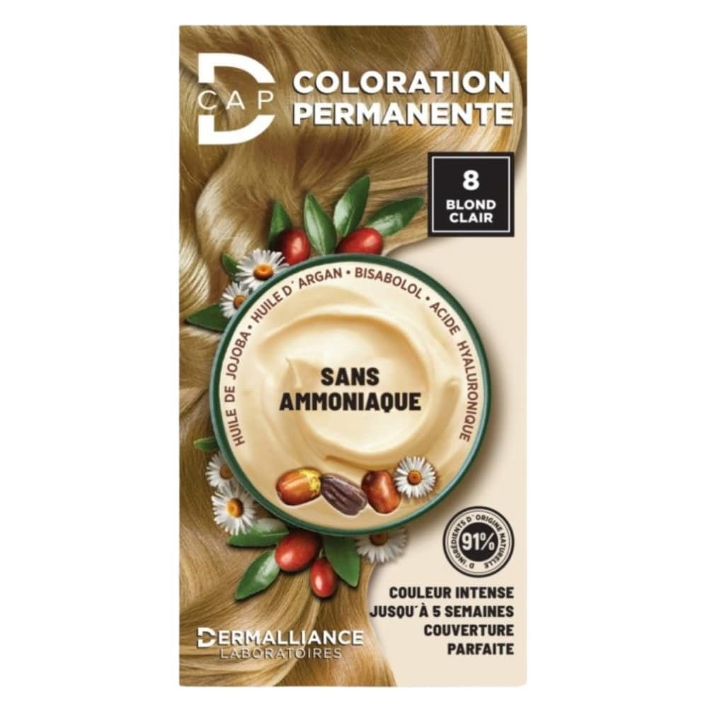 DERMALLIANCE – D-cap Coloration Cheveux Permanente – N° 8 Blond Clair