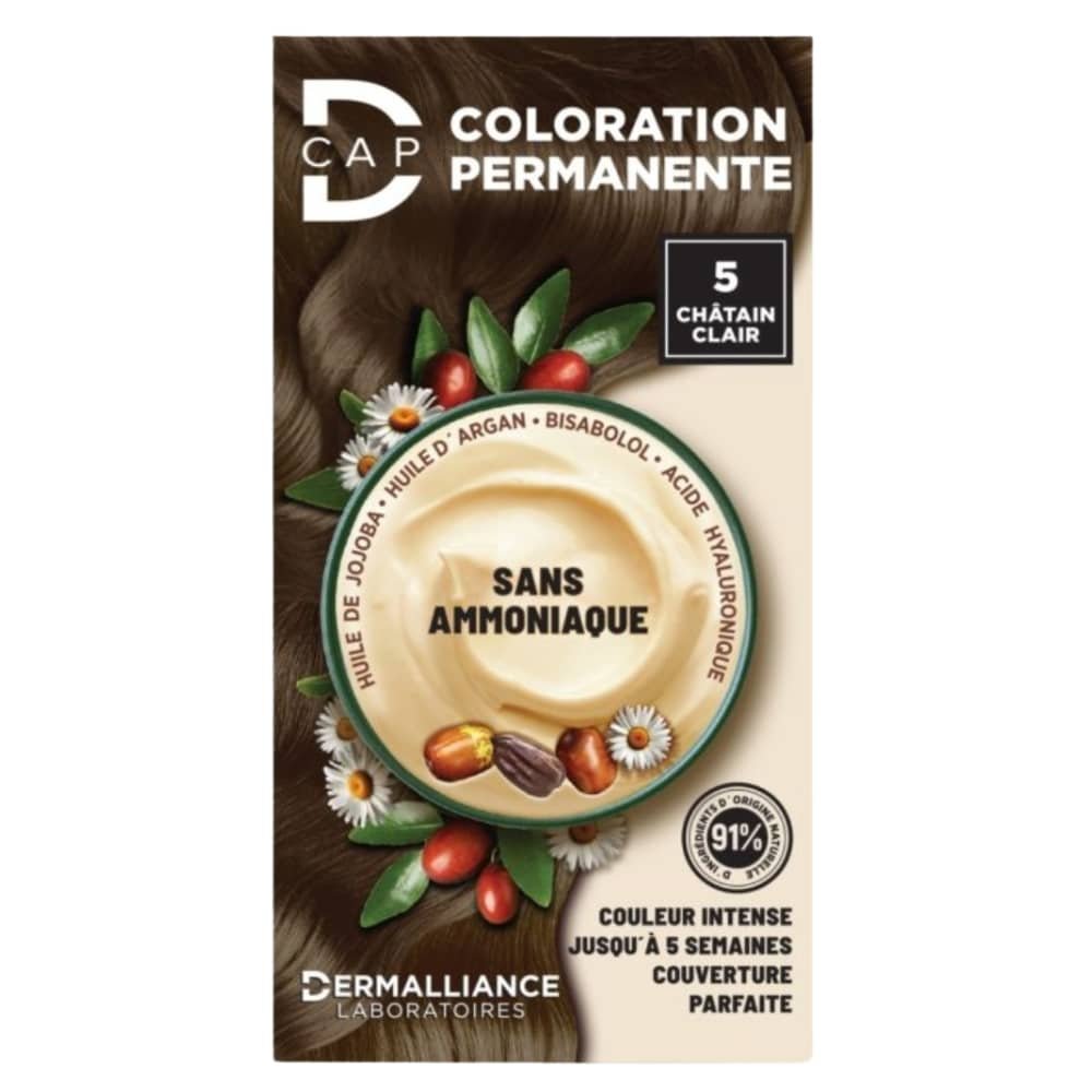 DERMALLIANCE – D-cap Coloration Cheveux Permanente – N°5 Chatain Clair
