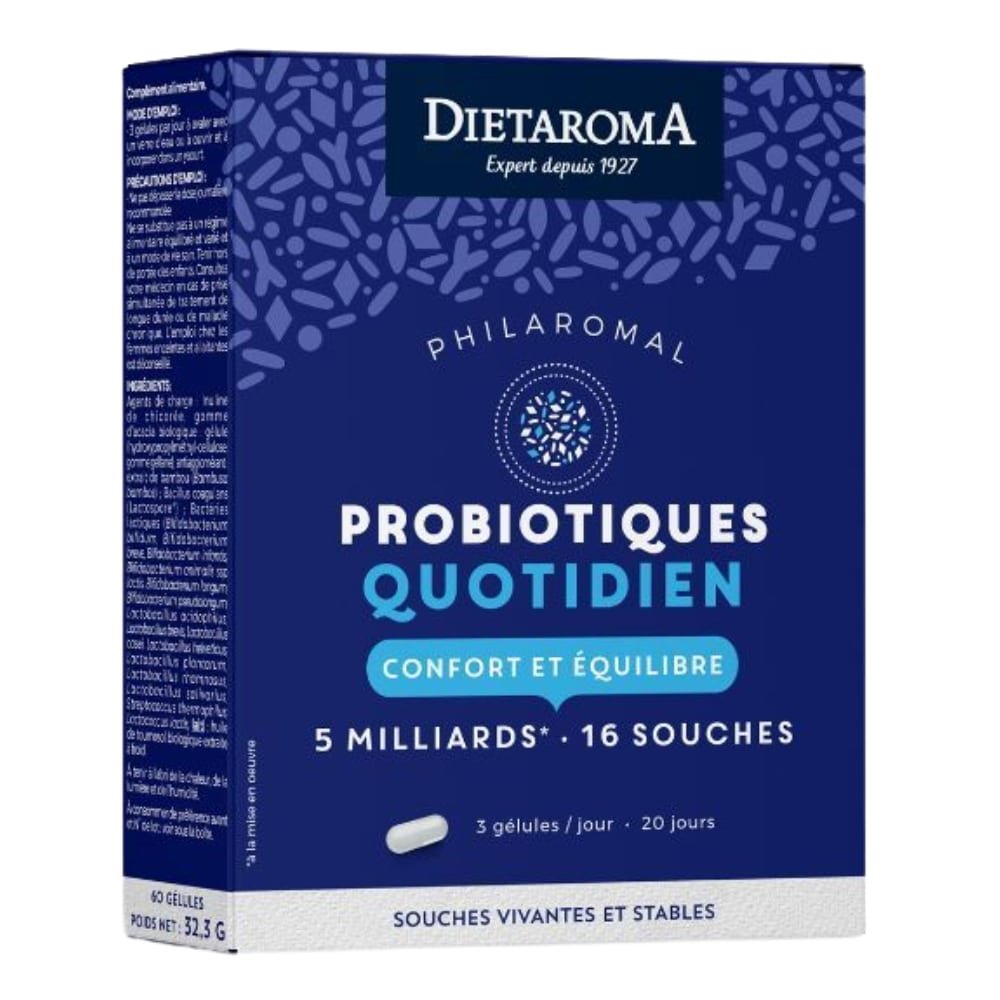 DIETAROMA – PHILAROMAL Microbiotiques Quotidien Confort Et Equilibre – 20 Gélules