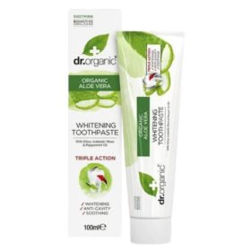 DR ORGANIC – Dentifrice Blanchissant Triple Action Aloe Vera Bio – 100ml
