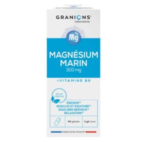 GRANIONS – Magnésium Marin 300mg + Vitamine B6 Energie, Muscle Et Ossature – 60 Gélules