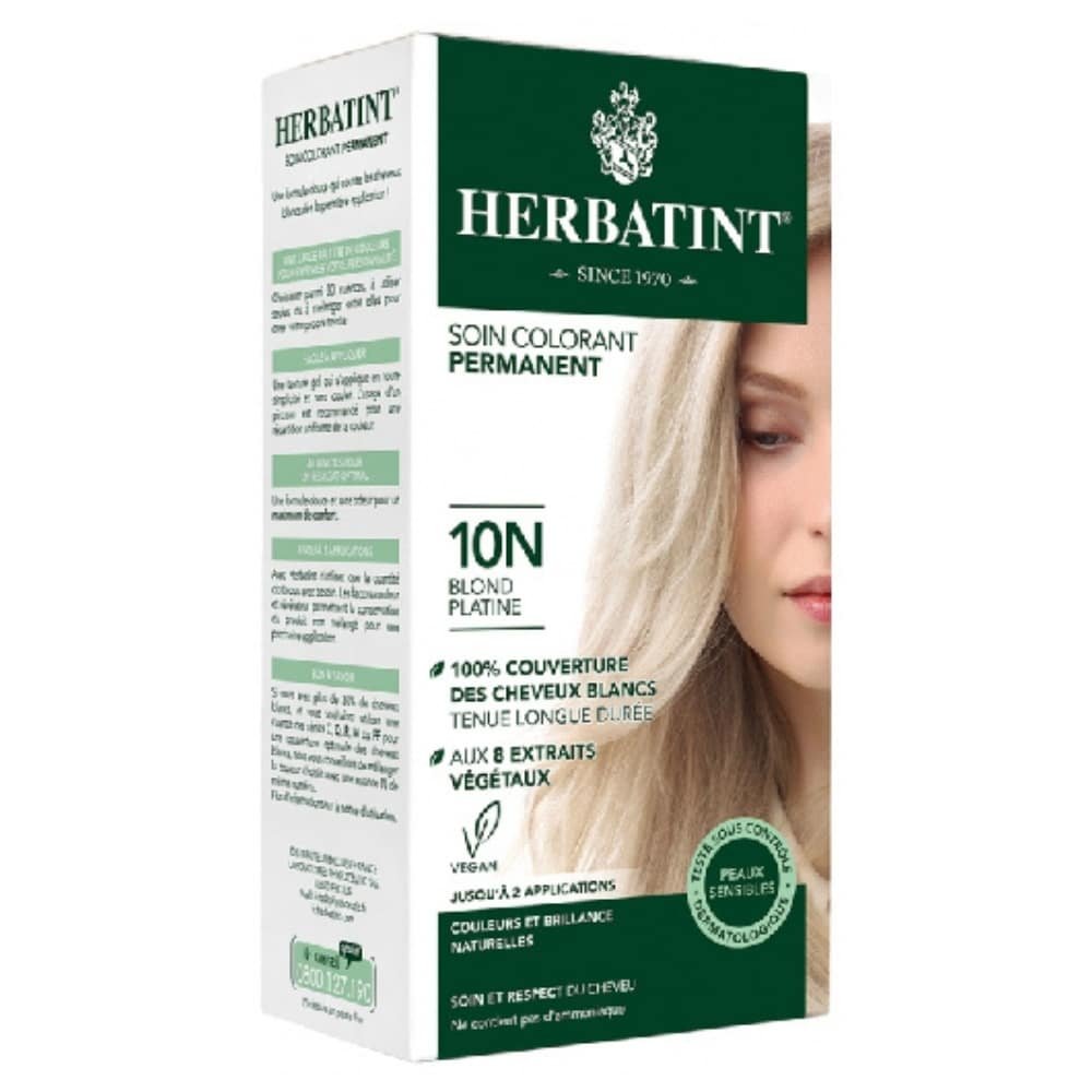 HERBATINT – Coloration Cheveux Permanente – 150ml – 10n – Blond Platine