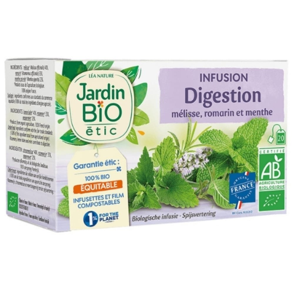 JARDIN BIO – Infusion Digestion Mélisse, Romarin Et Menthe Bio – 20u