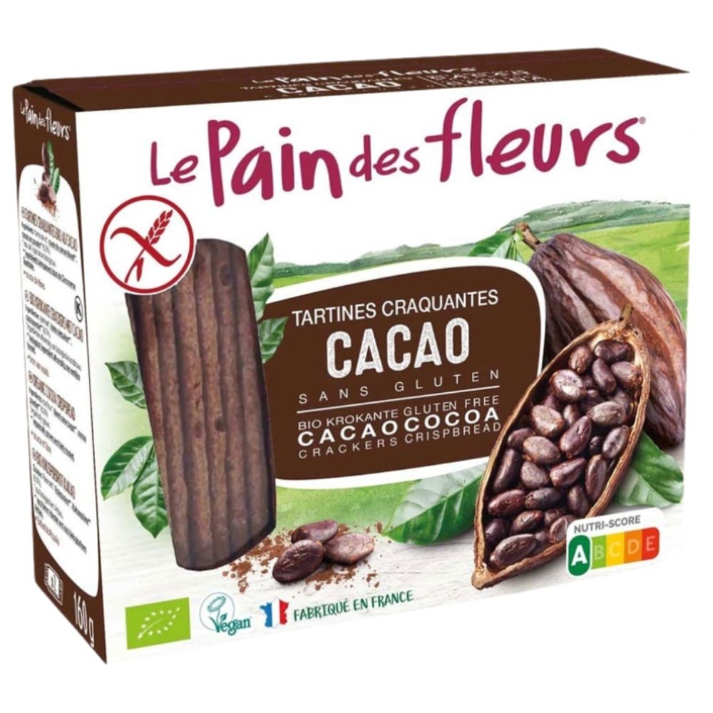 LE PAIN DES FLEURS – Tartines Craquantes Au Cacao Sans Gluten – 150g