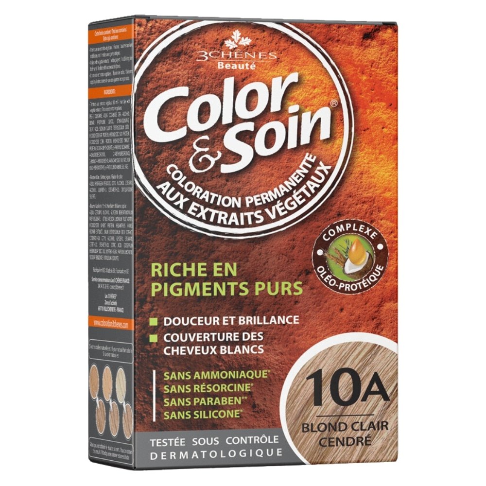 LES 3 CHÊNES – Color & Soin Coloration Cheveux Permanente Aux Extraits Végétaux – 10a – Blond Clair Cendré