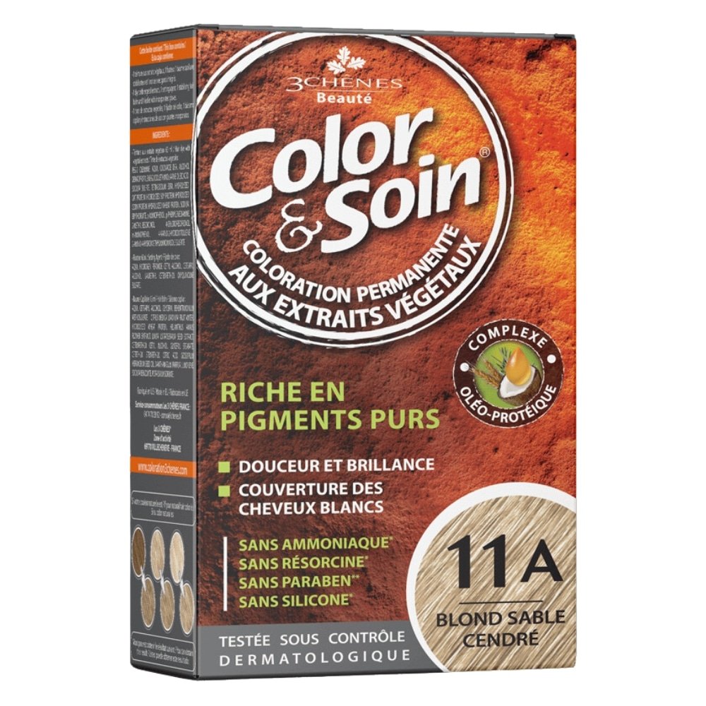 LES 3 CHÊNES – Color & Soin Coloration Cheveux Permanente Aux Extraits Végétaux – 11a – Blond Sable Cendré