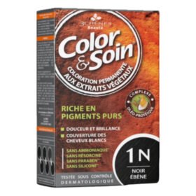LES 3 CHÊNES – Color & Soin Coloration Cheveux Permanente Aux Extraits Végétaux – 1n – Noir Êbêne