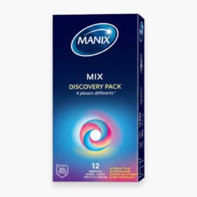 MANIX – Préservatif Mix Discovery Pack (Contact Plus, Xtra Pleasure, Fraise Gourmande & Menthe Tonique) – 12u