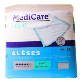 MEDICARE – Light Alèses De Lit Incontinence Urinaire Adultes 60x90cm – 30u