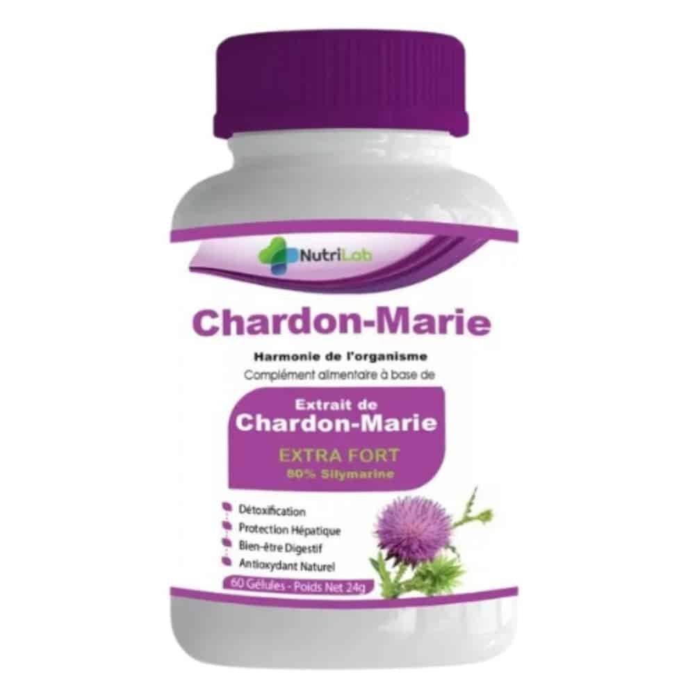 NUTRILAB – Extrait Chardon-marie Extra Fort 50% Silymarine Harmonie De L’organisme – 60 Gélules