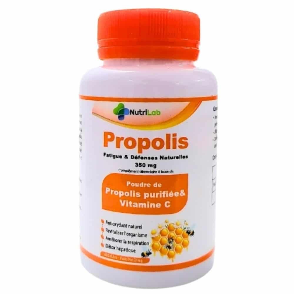NUTRILAB – Poudre De Propolis Purifié Et Vitamine C 350mg – 30 Gélules