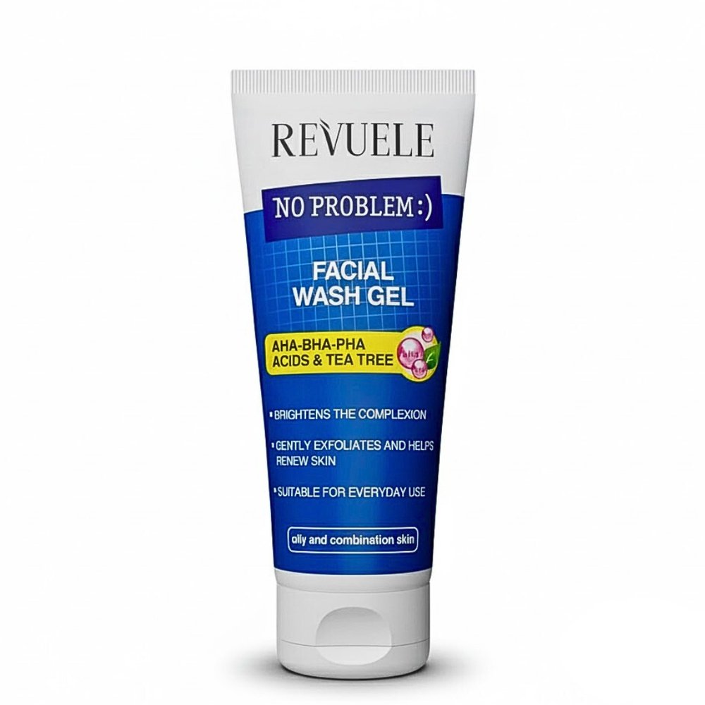 REVUELE – No Problem Facial Wash Gel Aha-Bha-Pha Acids Tea Tree 200Ml