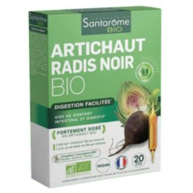 SANTARÔME – Bio Artichaut Et Radis Noir Digestion Facilitée Ampoules – 20u