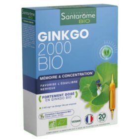 SANTARÔME – Bio Ginkgo 2000 Mémoire Et Concentration Ampoules – 20u