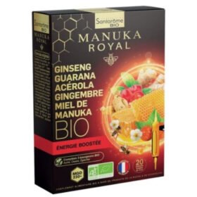 SANTARÔME – Bio Manuka Royal Ginseng, Guarana, Acérola, Gingembre Et Miel De Manuka Energie Boostée Ampoules – 20u