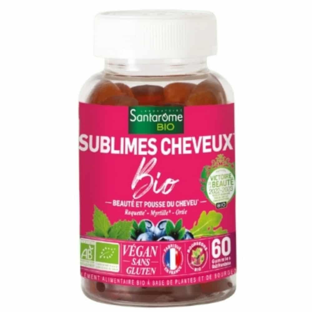 SANTARÔME – Bio Sublime Cheveux Beauté Et Pousse Du Cheveu Goût Myrtilles – 60 Gummies