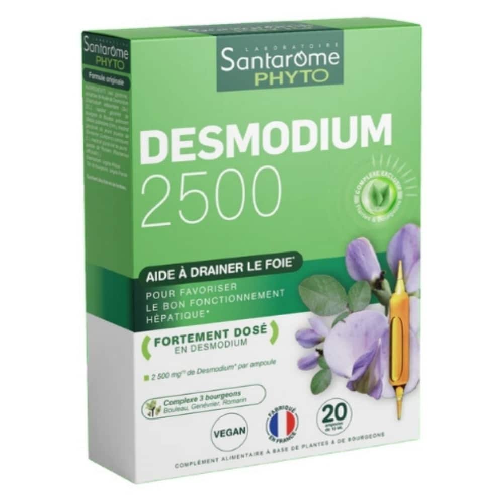 SANTARÔME – PHYTO Desmodium 2500 Draine Le Foie Ampoules – 20u