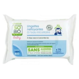 SO BIO – Baby Lingettes Nettoyante À L&rsquo;eau Micellaire Bio – 70u