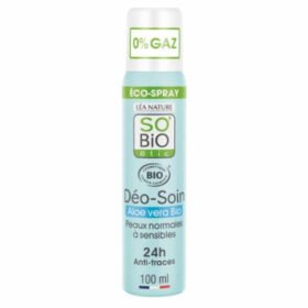 SO BIO – Déo-soin Déodorant Eco-spray Aloe Vera Anti-traces Peau Normale À Sensible 24h Bio – 100ml