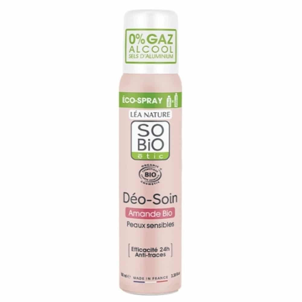 SO BIO – Déo-soin Déodorant Eco-spray Amande Anti-traces Peau Sensible 24h Bio – 100ml