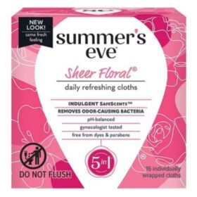 SUMMER’S – Eve Sheer Floral Lingettes Nettoyantes Florales 5en1 – 16u