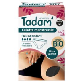 TADAM&rsquo; – Culotte Menstruelle Lavable Et Réutilisable Ultra Confort Flux Abondant – Taille M – Bio – 1u