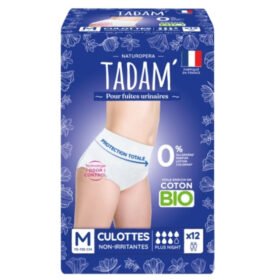 TADAM&rsquo; – Fuites Urinaires Culottes Non-irritantes Bio – Maxi Nuit 70-110cm M – 12u