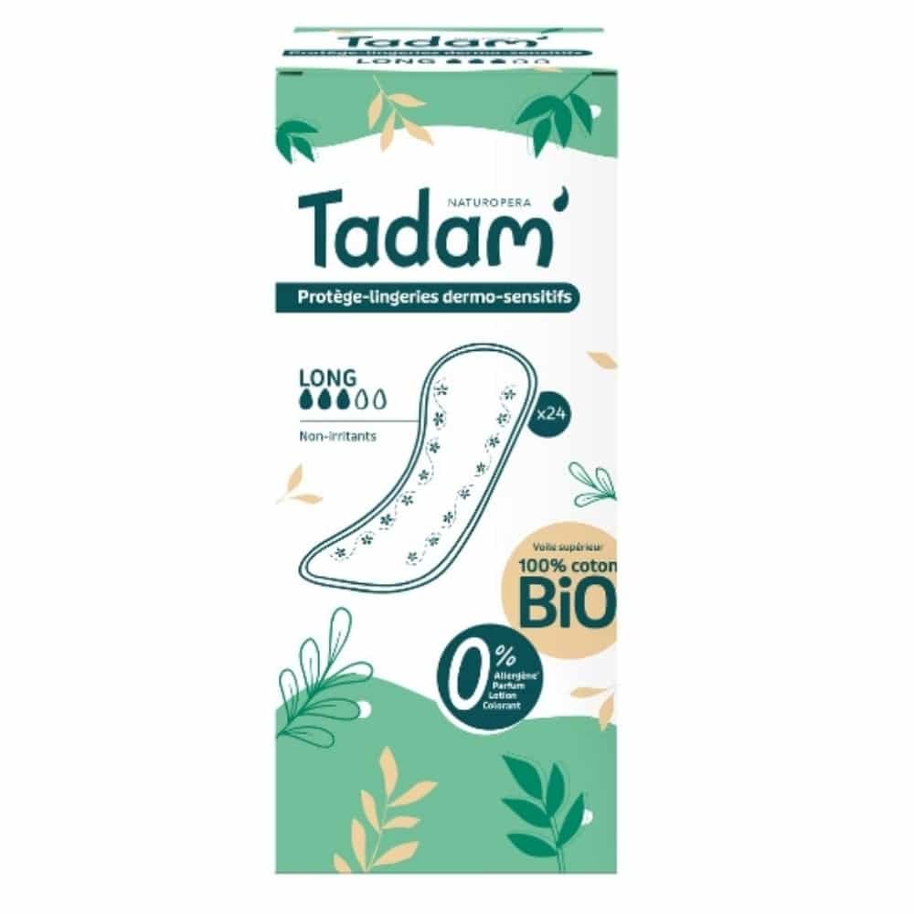 TADAM’ – Protège-lingerie Dermo-sensitifs Non-irritantes Bio – Long – 24u