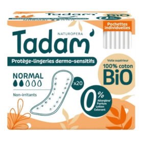 TADAM&rsquo; – Protège-lingerie Dermo-sensitifs Non-irritantes (pochettes Individuelles) Bio – Normal – 20u