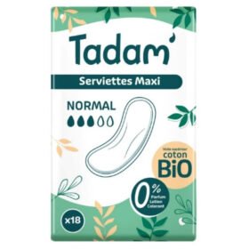 TADAM&rsquo; – Serviettes Maxi – Normal – Bio – 18u