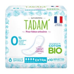 TADAM&rsquo; – Serviettes Non-irritantes Fuites Urinaires Bio – Extra – 10u